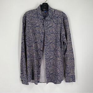 Vince Camuto Blue Paisley Lightweight Button Front Shirt size M